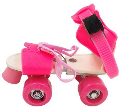 Adjustable Pink 4-Wheel Roller Skates for Kids – Stylish, Safe & Built for Fun