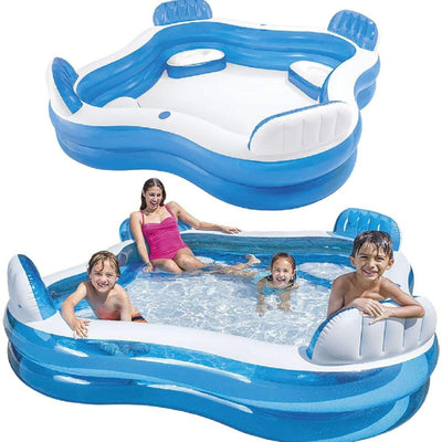 Intex Swim Center Family Lounge Pool – 90" x 90" x 26" – Model 56475