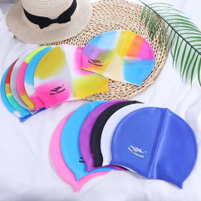 Silicone Swimming Cap – Elastic, Waterproof & Comfortable for Men & Women