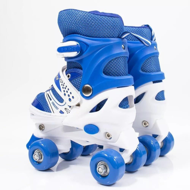 Power Superb Adjustable Roller Skate Shoes – 2-Row 4-Wheel Skates for Kids & Adults