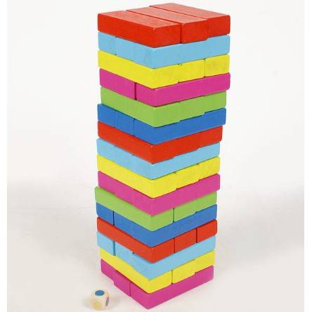 Jenga Wooden multicolor Stacking Tower Board Game for Kids & Adults