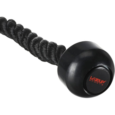 LIVEUP Triceps Rope  Heavy-Duty Black Nylon Rope for Cable Machines