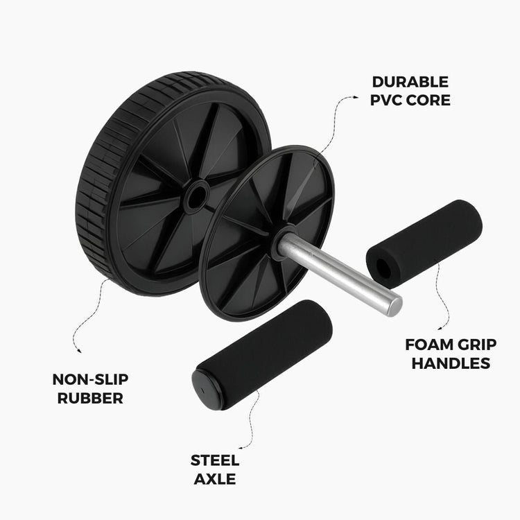 Ab Wheel Roller Anti Skid Double Wheel Total Body Exerciser Men and Women