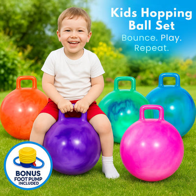 Kids Hopping Ball with Foot Pump (Bounce & Play Set)