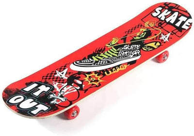 22-Inch Retro Mini Skateboard with Flashing Wheels