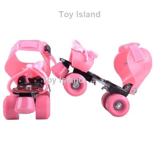 Adjustable Pink 4-Wheel Roller Skates for Kids