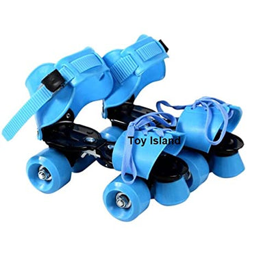 Adjustable Blue 4-Wheel Roller Skates for Kids
