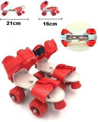 Adjustable Red 4-Wheel Roller Skates for Kids – Bold, Durable & Fun