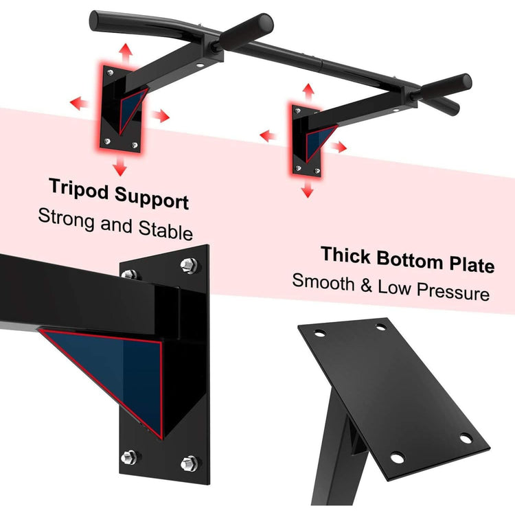 Wall Mounted Pull-Up Bar – Multi-Grip Chin-Up Station for Home Workouts