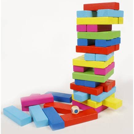 Jenga Wooden multicolor Stacking Tower Board Game for Kids & Adults
