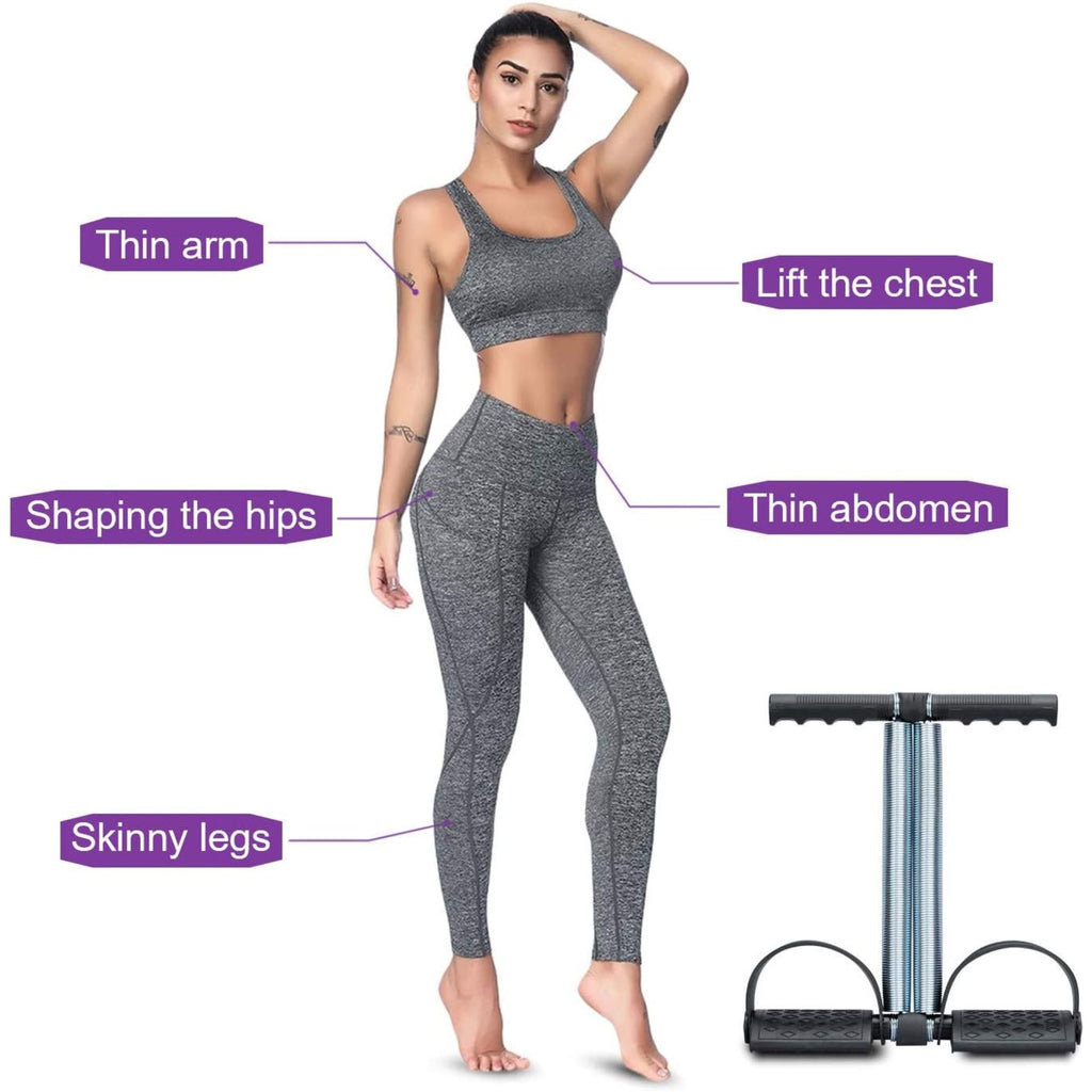 Double Spring Belly Trimmer – Foot Pedal Resistance Band for Abs & Core Training