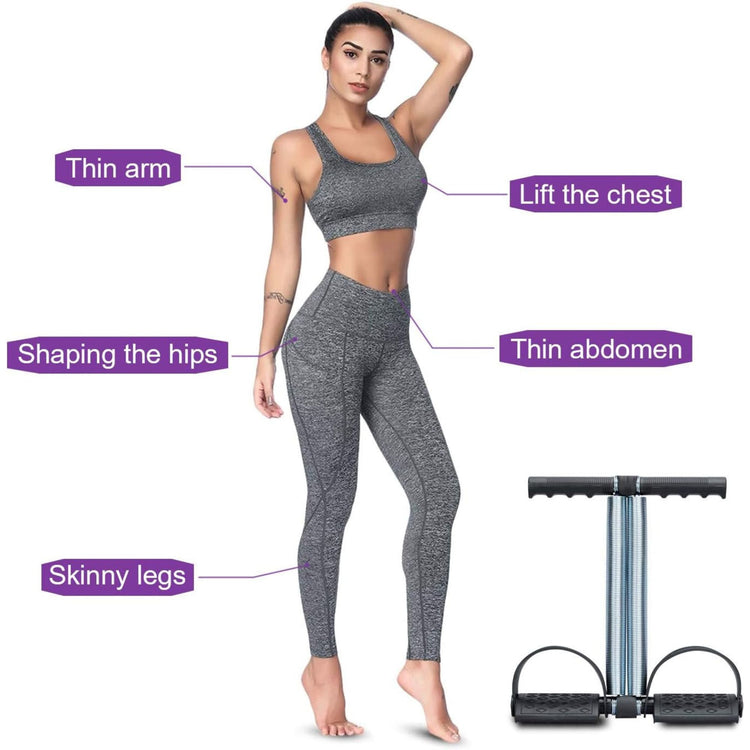 Double Spring Belly Trimmer – Foot Pedal Resistance Band for Abs & Core Training