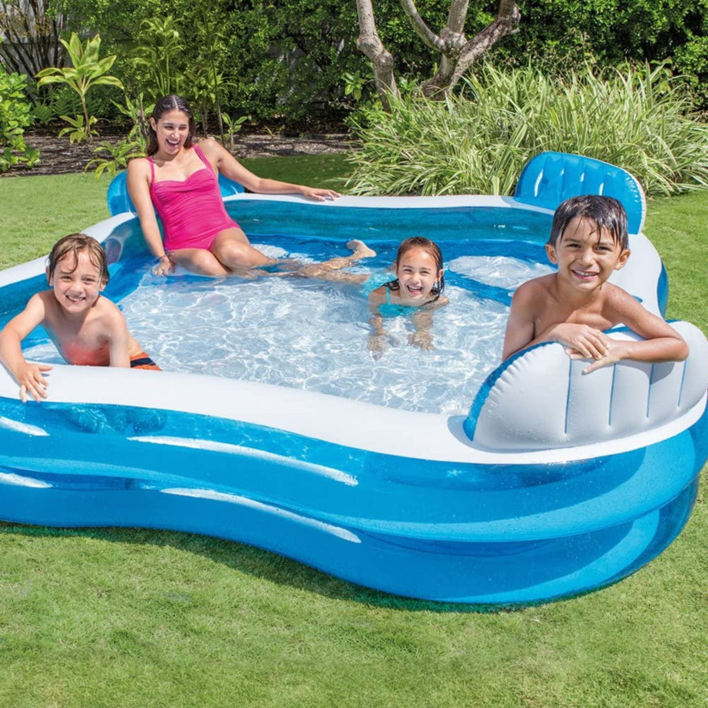 Intex Swim Center Family Lounge Pool – 90" x 90" x 26" – Model 56475