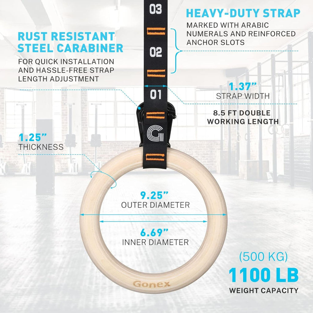 LivePro Fitness Rings – Durable Gymnastic Rings for Strength & Core Training