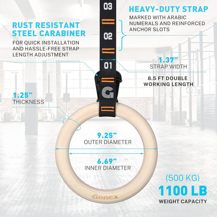 LivePro Fitness Rings – Durable Gymnastic Rings for Strength & Core Training