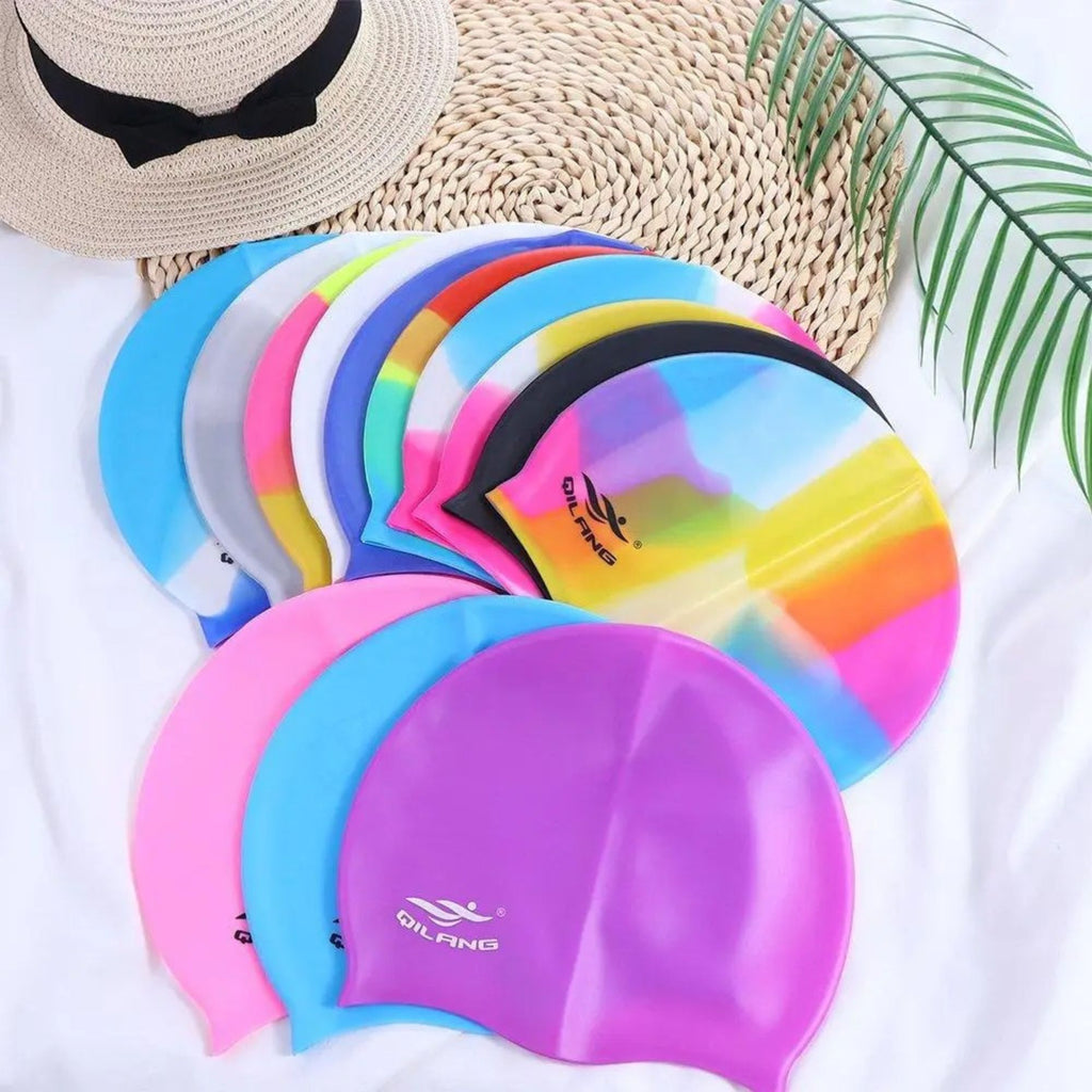 Silicone Swimming Cap – Elastic, Waterproof & Comfortable for Men & Women