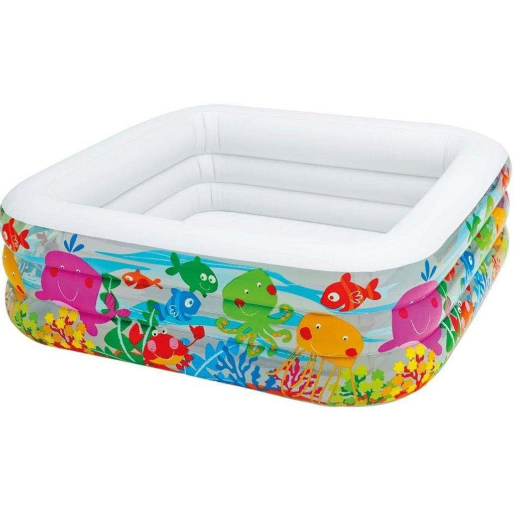Intex Multicolored Square Inflatable Pool for Kids (62.5" x 62.5" x 19.5" (Model 57471)