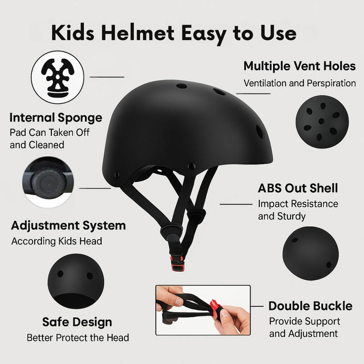 Kids & Teens Skateboard Helmet – Head Protection for Cycling, Skating & More