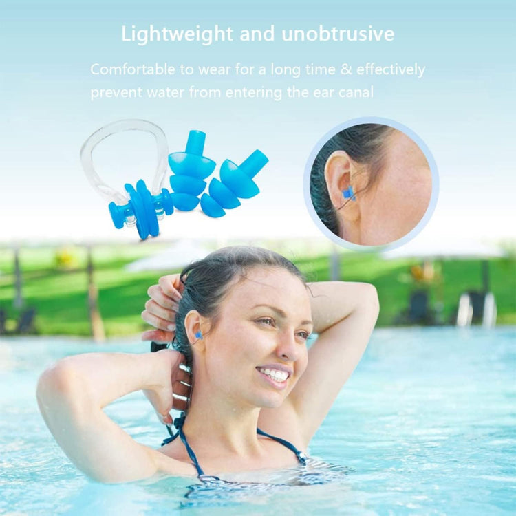 Silicone Nose Clip & Ear Plugs Set – Waterproof Swimming Accessory for All Ages