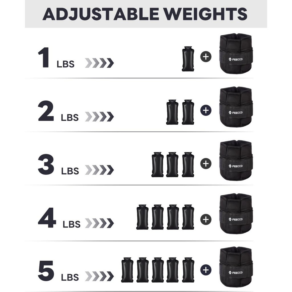 Adjustable Ankle Weights (500g x 2) – Light Resistance for Walking, Yoga & Fitness