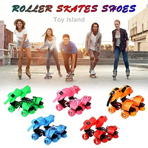 Adjustable Pink 4-Wheel Roller Skates for Kids