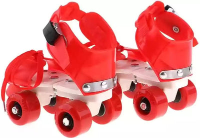 Adjustable Red 4-Wheel Roller Skates for Kids – Bold, Durable & Fun