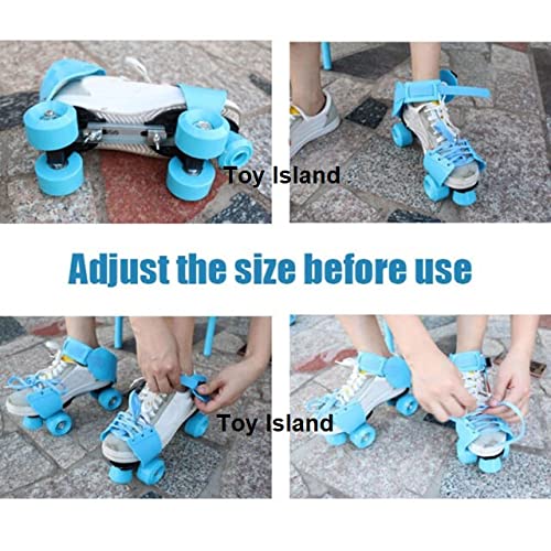 Adjustable Blue 4-Wheel Roller Skates for Kids