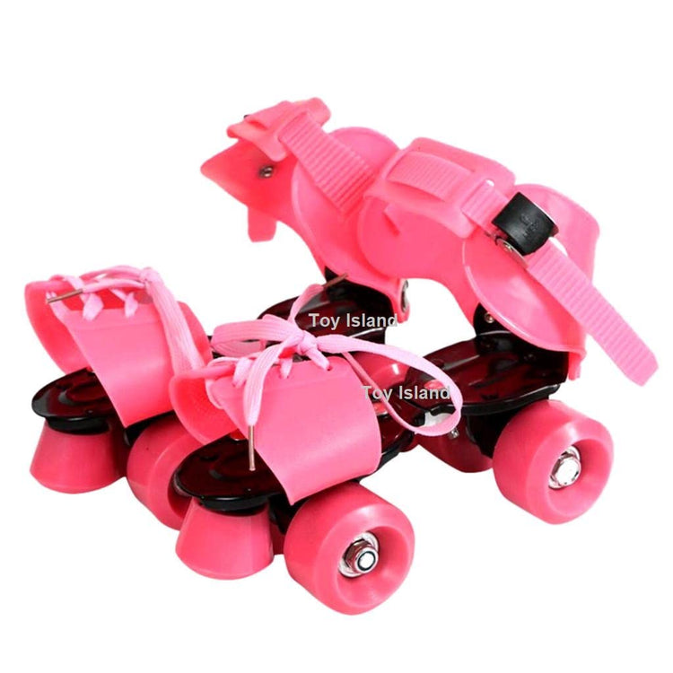 Adjustable Pink 4-Wheel Roller Skates for Kids