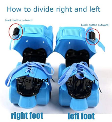 Adjustable Blue 4-Wheel Roller Skates for Kids
