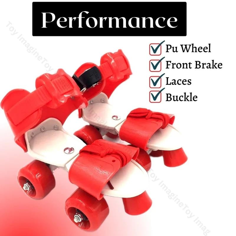Adjustable Red 4-Wheel Roller Skates for Kids – Bold, Durable & Fun
