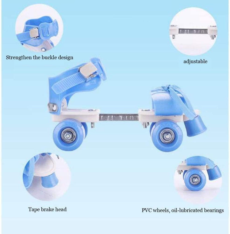 Adjustable Green 4-Wheel Roller Skates for Kids