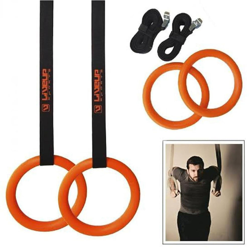 Gym Rings by LiveUp – Heavy-Duty Fiber Rings for Calisthenics & Bodyweight Training