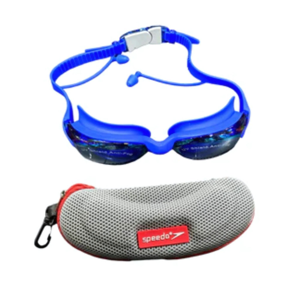 Speedo Anti-Glare Swimming Goggles with Ear Plugs – Leakproof & UV Protected