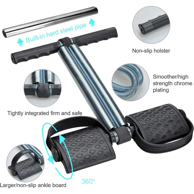 Double Spring Belly Trimmer – Foot Pedal Resistance Band for Abs & Core Training