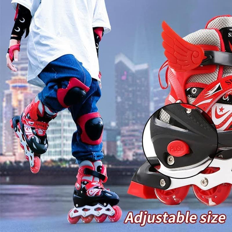 Blazing Red Inline Skates for Kids – Adjustable, Stylish & Built for Fun