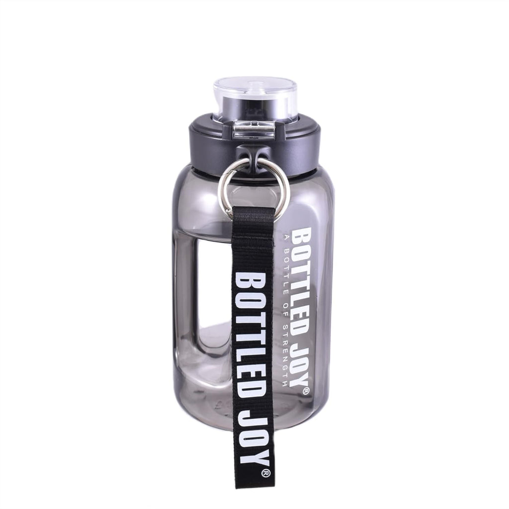Leak-proof Water Bottle – Large Portable Gym Water Jug with Handle, BPA-Free Fitness Bottle for Outdoor Sports, Hydration (Black)