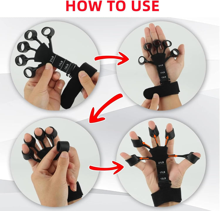 Finger Gripper Hand Exerciser – 6 Resistance Levels for Therapy & Strength