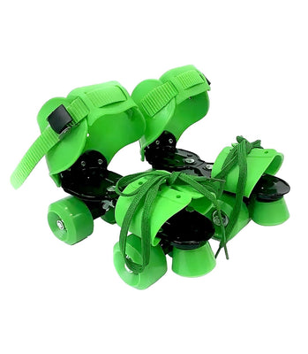 Adjustable Green 4-Wheel Roller Skates for Kids