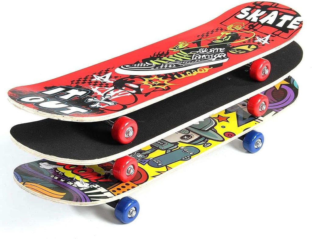 22-Inch Retro Mini Skateboard with Flashing Wheels