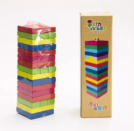 Jenga Wooden multicolor Stacking Tower Board Game for Kids & Adults