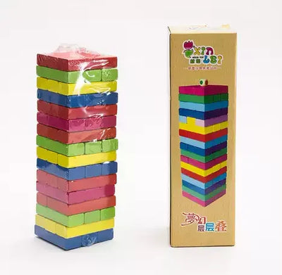 Jenga Wooden multicolor Stacking Tower Board Game for Kids & Adults