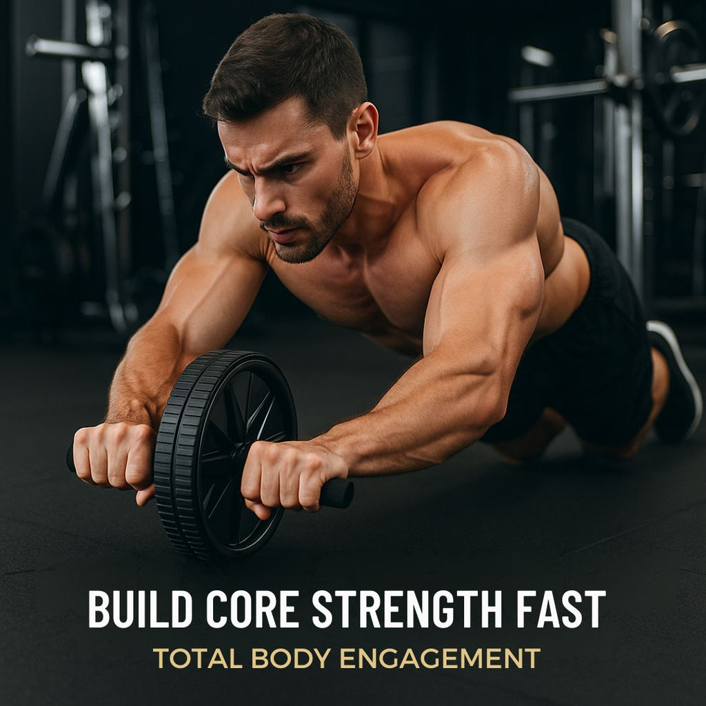 Ab Wheel Roller Anti Skid Double Wheel Total Body Exerciser Men and Women