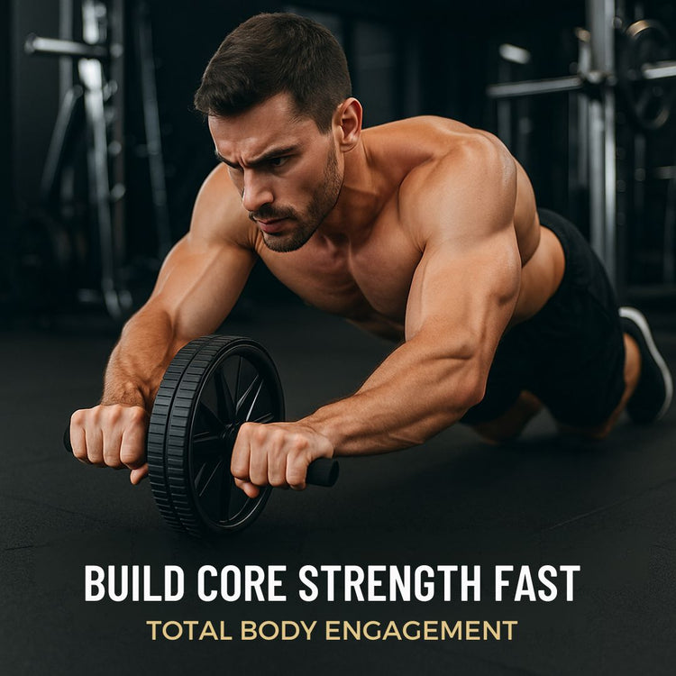 Ab Wheel Roller Anti Skid Double Wheel Total Body Exerciser Men and Women