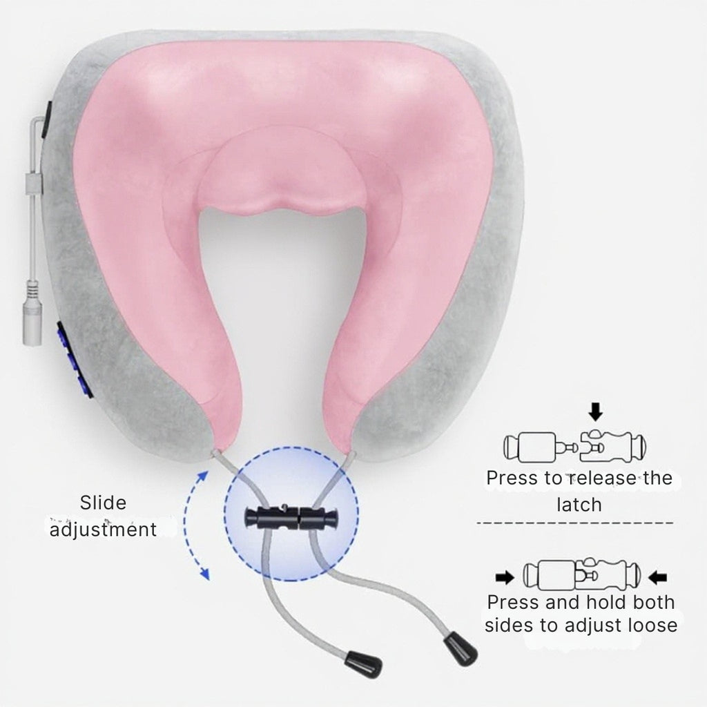 U-Shaped Neck Massager Pillow with Heat, Memory Foam Support, Rechargeable Neck and Shoulder Massager for Pain Relief and Relaxation