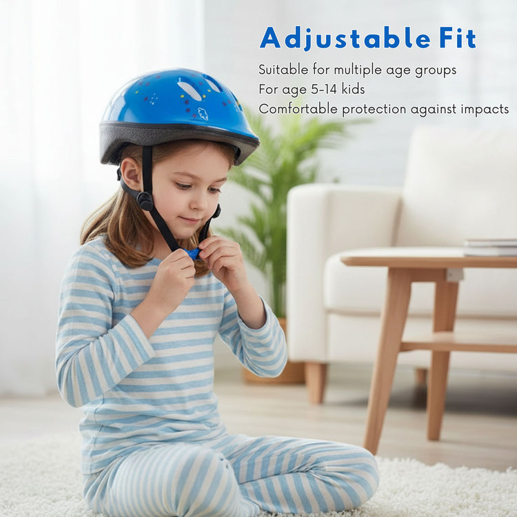 Kids Bike & Skate Helmet + 6-Piece Safety Gear Set – Adjustable, Breathable & Impact-Resistant for Cycling, Skating, Scooter Riding