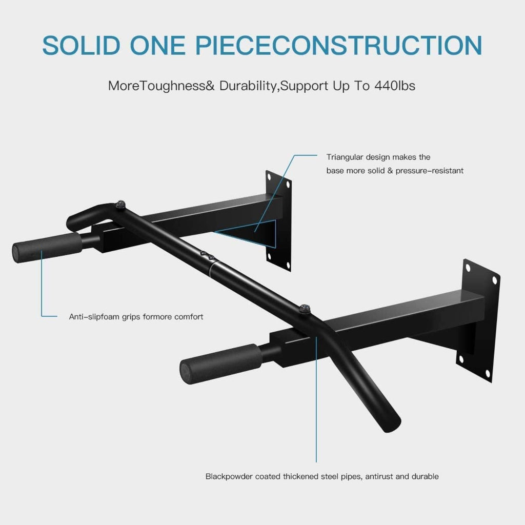Wall Mounted Pull-Up Bar – Multi-Grip Chin-Up Station for Home Workouts