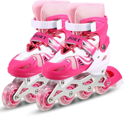 Sparkling Pink Inline Skates for Kids – Adjustable, Durable & Full of Fun