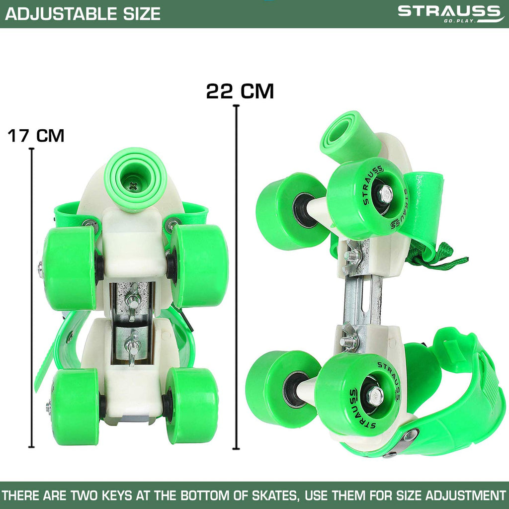 Adjustable Green 4-Wheel Roller Skates for Kids – Stylish, Durable & Fun