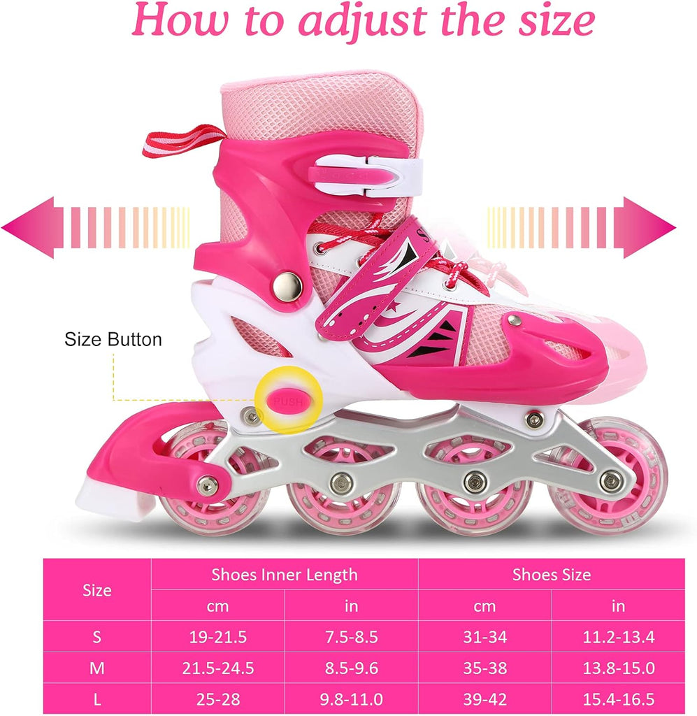 Sparkling Pink Inline Skates for Kids – Adjustable, Durable & Full of Fun