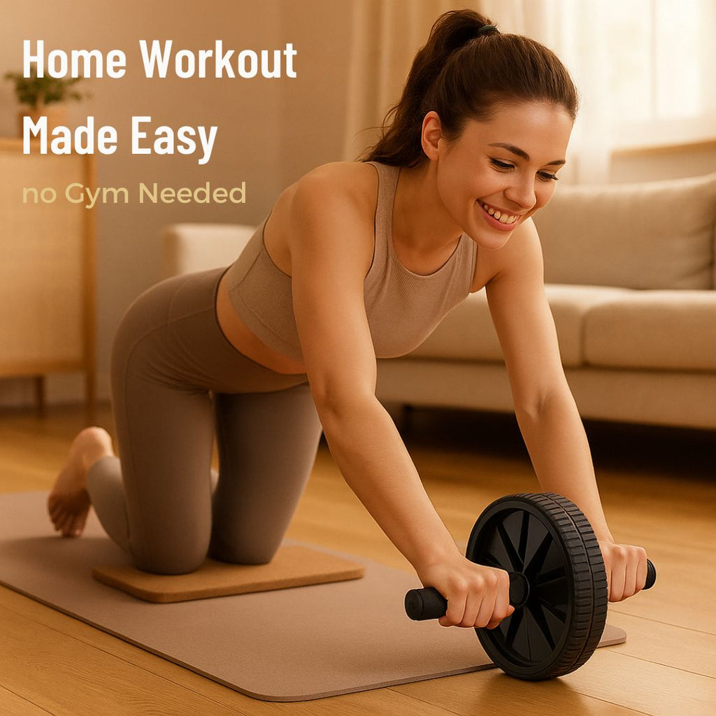 Ab Wheel Roller Anti Skid Double Wheel Total Body Exerciser Men and Women